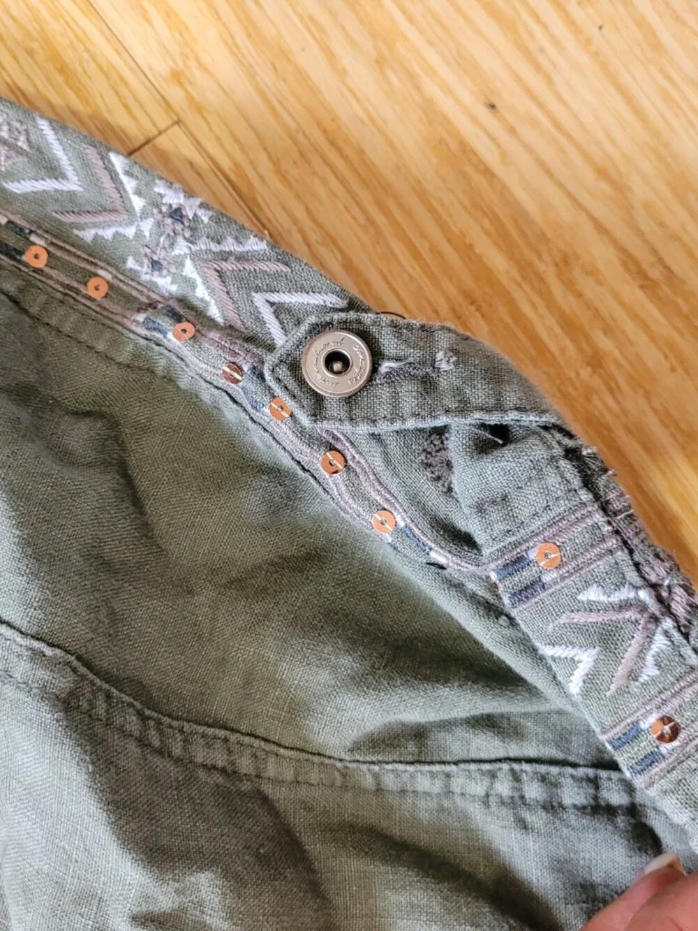 INC Army Green Capris with Side Leg Design